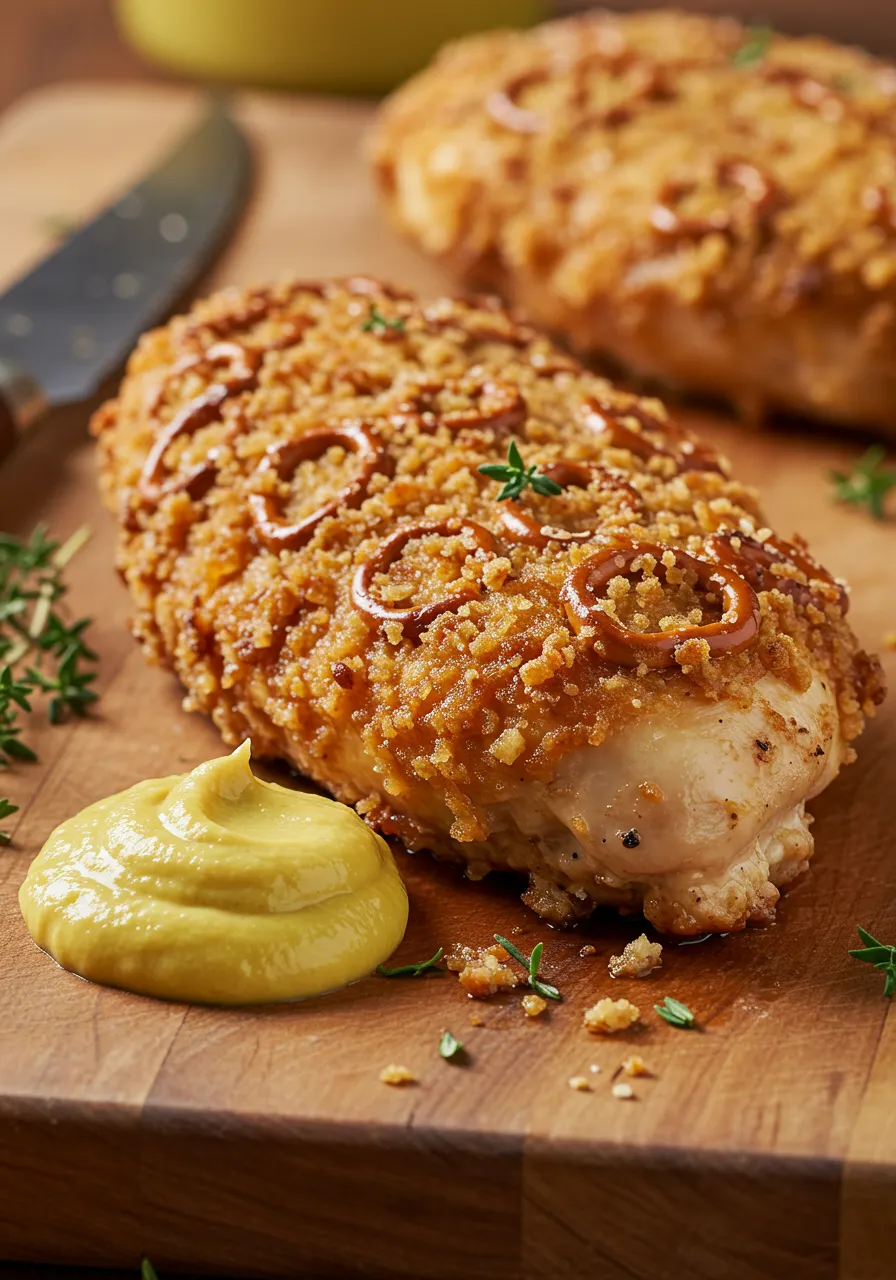 Pretzel Chicken with Mustard